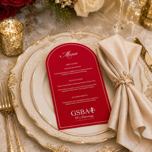 Custom Corporate Leadership Gala Menu