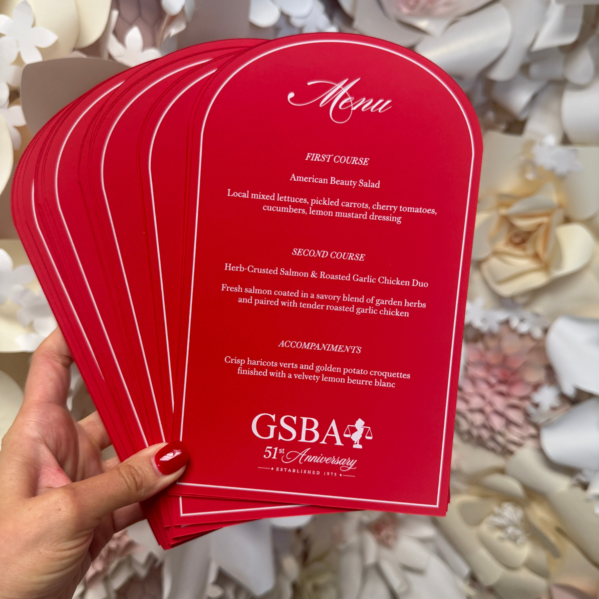 Custom Corporate Leadership Gala Menu